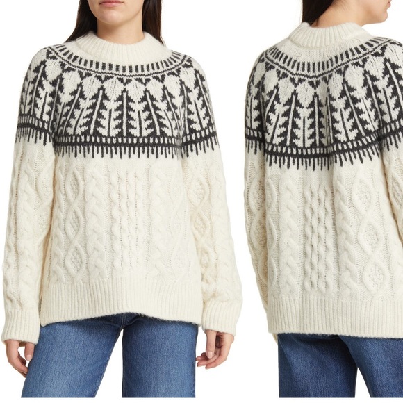 Faherty Sweaters - Faherty Native Knitter Frost Fair Isle Alpaca Blend Sweater- S